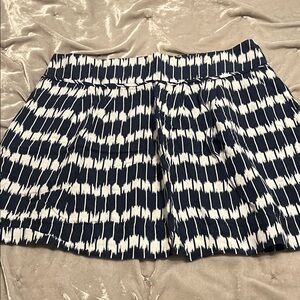LOFT Navy and White Abstract Skirt
